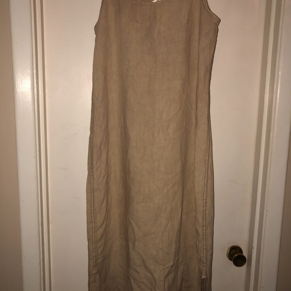 Cynthia Ashby beige linen dress